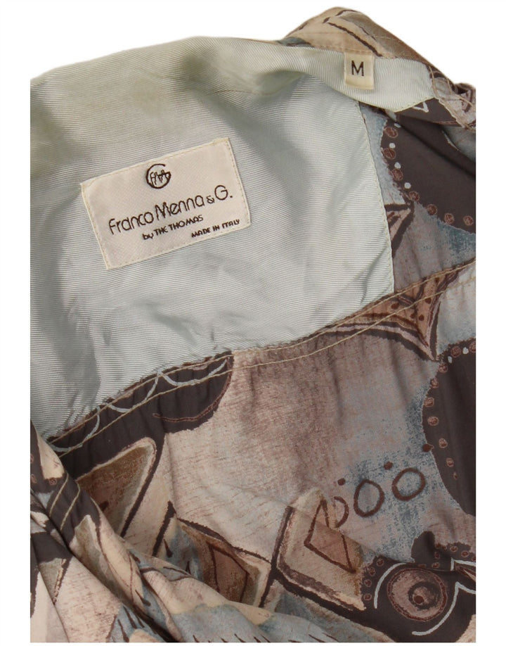 Koszula męska w stylu vintage, średnia, wielobarwna, geometryczna