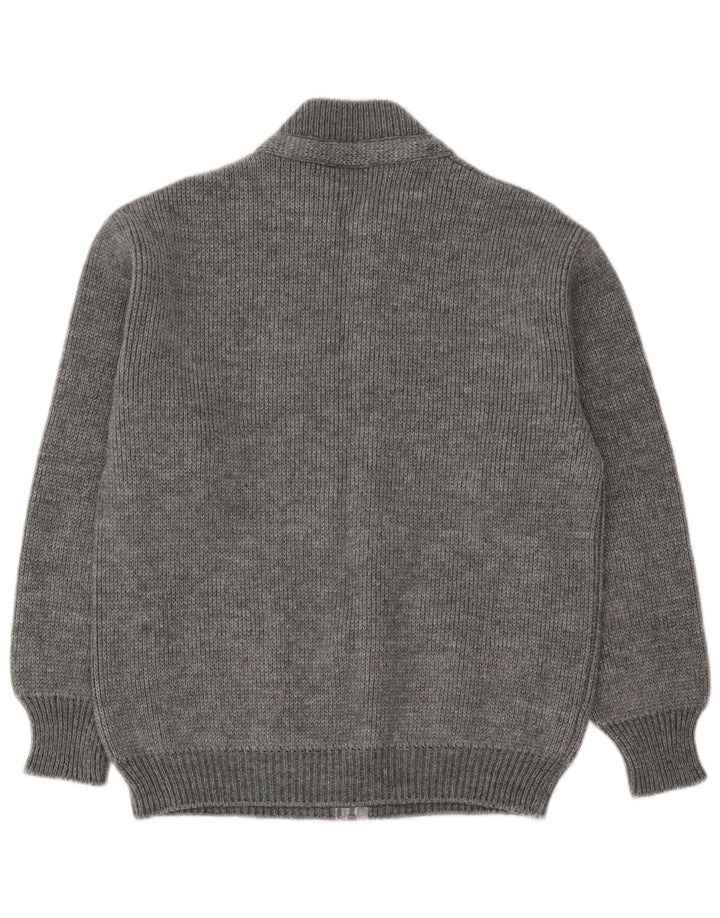 Męski sweter rozpinany Gordon, mały, szary, wełniany