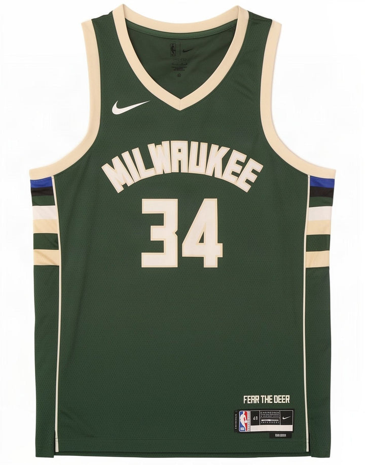 Męska koszulka z kamizelką Nike Milwaukee 34 Graphic, duża, zielona, z blokami kolorów, poliester