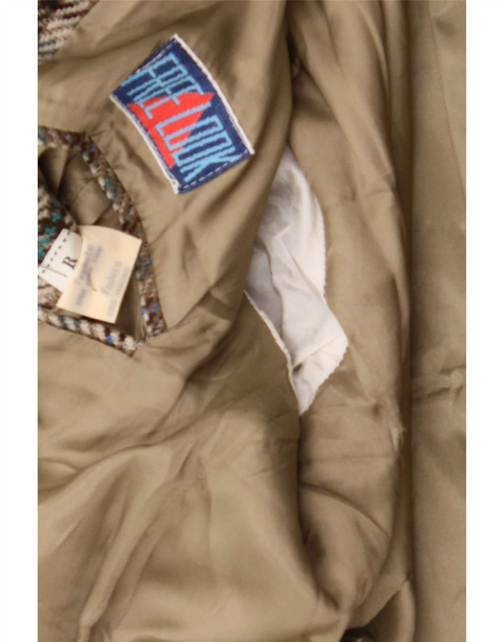 Vintage męska marynarka zapinana na 2 guziki IT 56 3XL zielona wełna w pepitkę