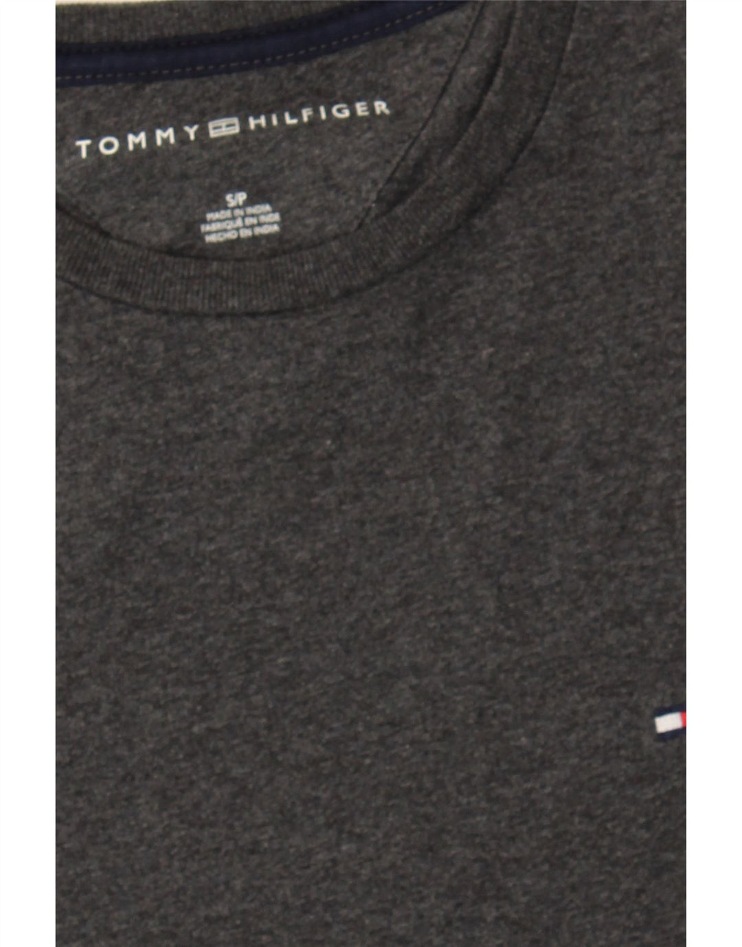TOMMY HILFIGER Mens T-Shirt Top Small Grey Cotton Vintage Tommy Hilfiger and Second-Hand Tommy Hilfiger from Messina Hembry 