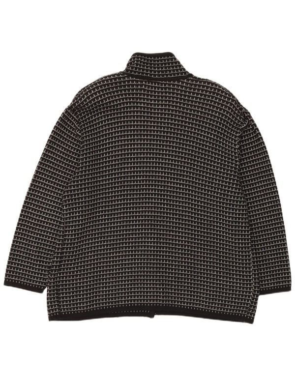 Męski sweter rozpinany Settebello XL w czarną kratkę, akryl