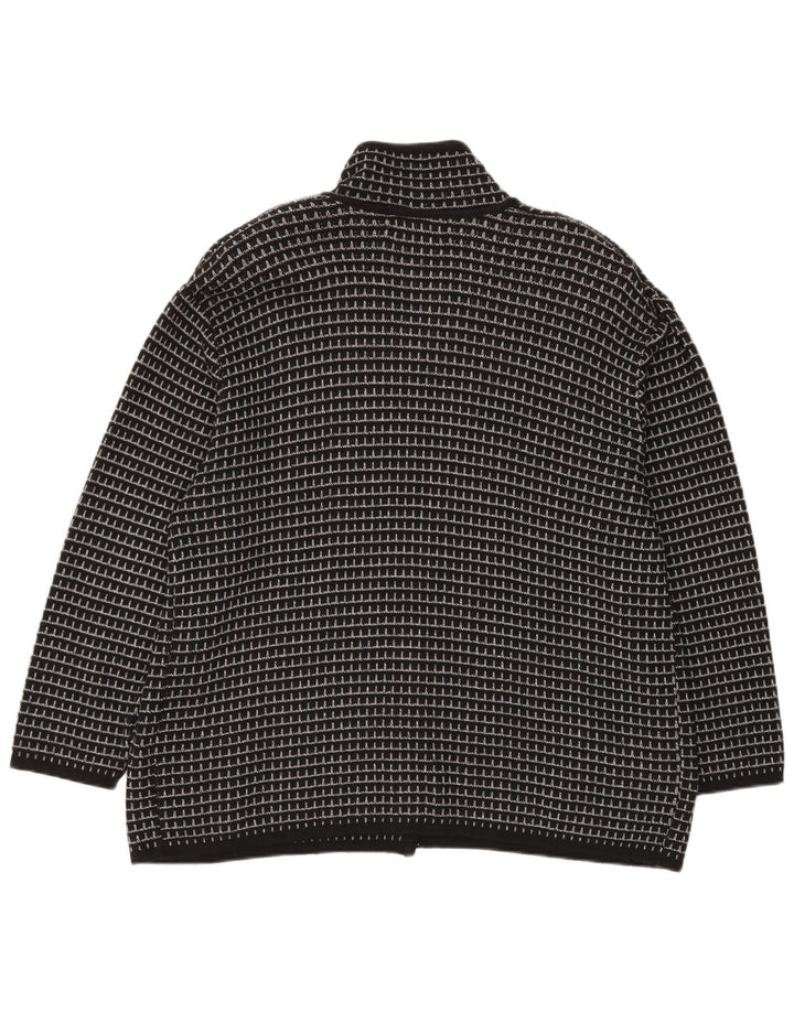 Męski sweter rozpinany Settebello XL w czarną kratkę, akryl