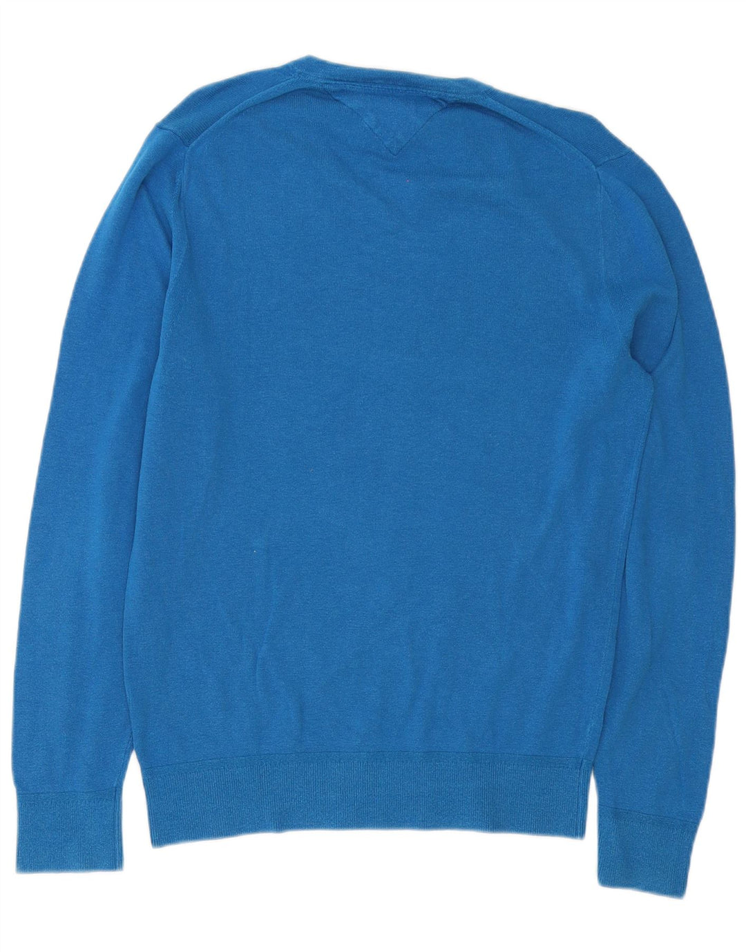 Męski sweter Tommy Hilfiger z dekoltem w kształcie litery V, mały, niebieski, bawełniany
