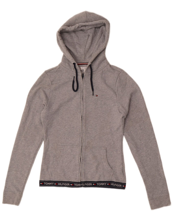 Damski sweter z kapturem i zamkiem Tommy Hilfiger UK 10 Small Grey Colorblock