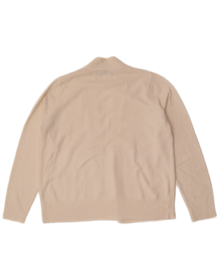 Marks & Spencer Damski sweter rozpinany UK 14 Średni biały