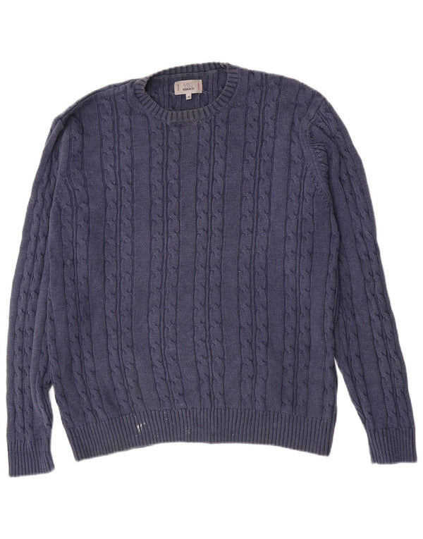 Marks & Spencer Męski sweter o regularnym kroju z okrągłym dekoltem XL, granatowy