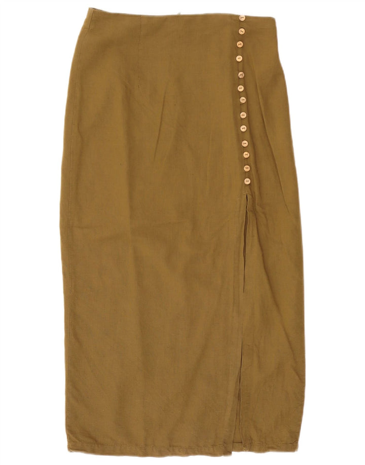 Damska spódnica midi z wysokim stanem Zara, średnia W28 khaki