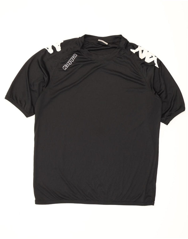 Męski T-shirt z grafiką Kappa, XL, czarny