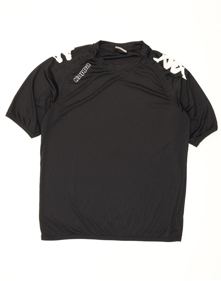 Męski T-shirt z grafiką Kappa, XL, czarny