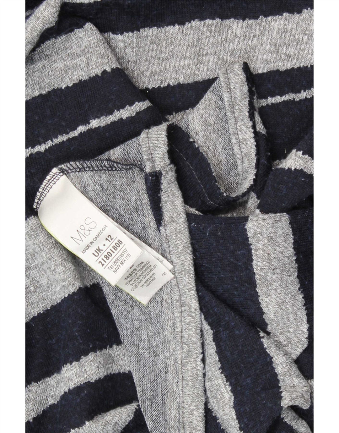 Marks & Spencer Damski top z długim rękawem UK 12, średni granatowy w paski