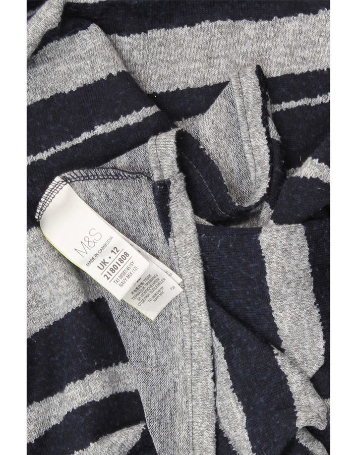 Marks & Spencer Damski top z długim rękawem UK 12, średni granatowy w paski