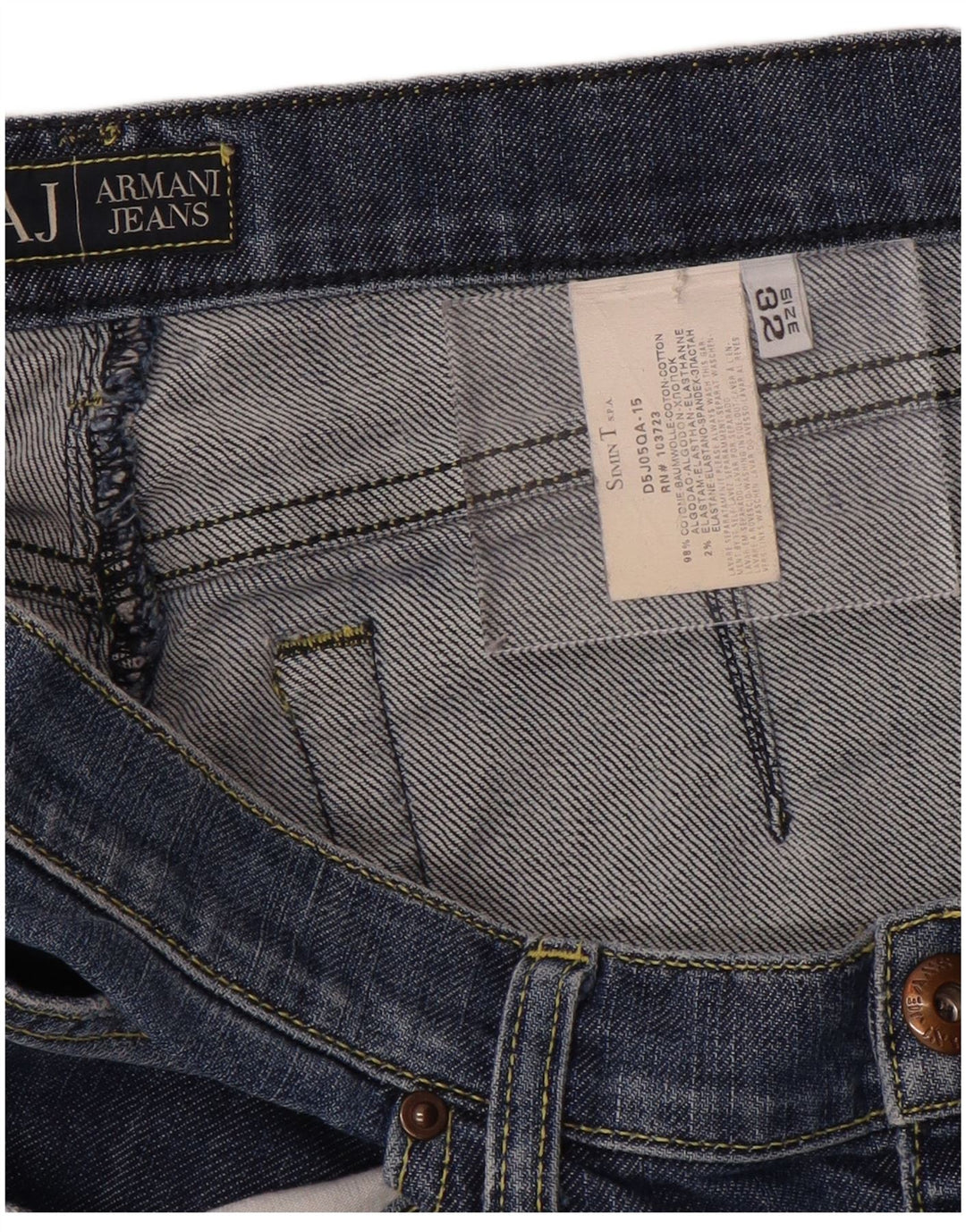 Męskie spodenki jeansowe Armani W32 Średni niebieski, bawełniany