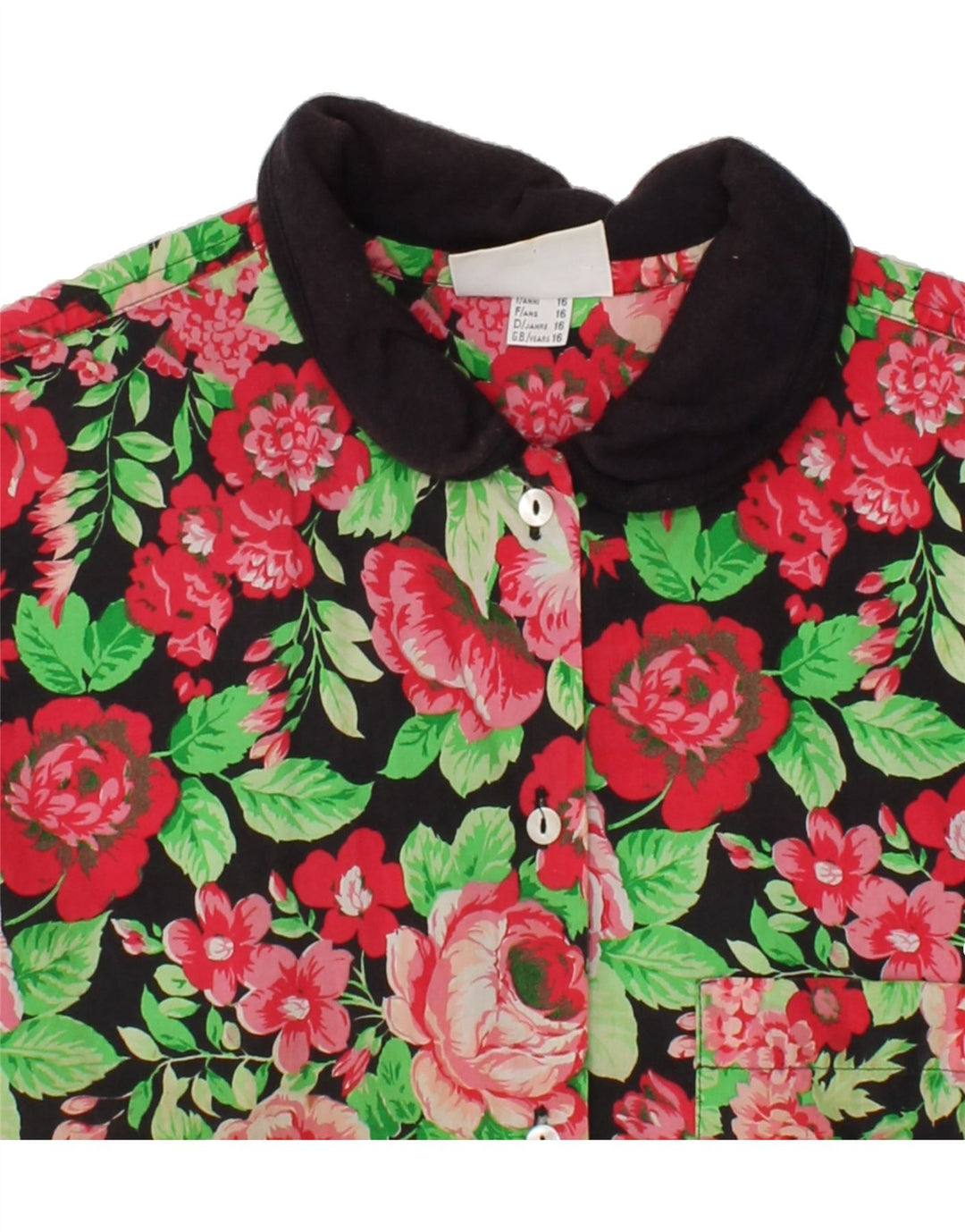 KAPPA Girls Short Sleeve Shirt Dress 15-16 Years Red Floral Cotton Vintage Kappa and Second-Hand Kappa from Messina Hembry 