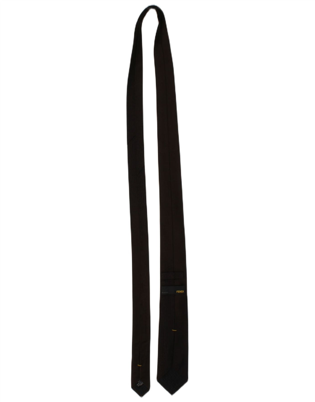 FENDI Mens Tie One Size Brown Silk Classic