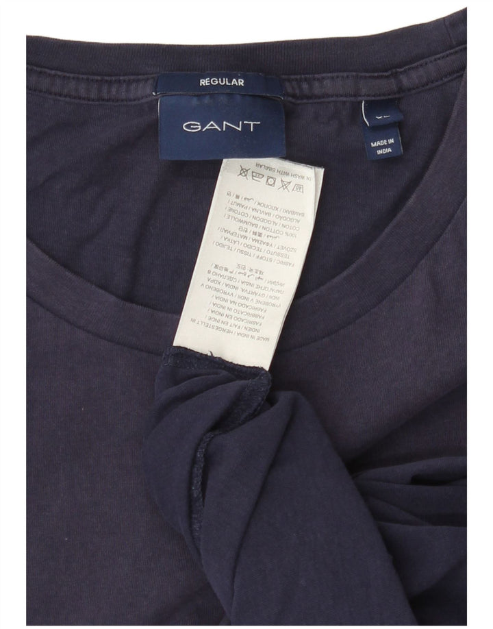 GANT Mens Regular T-Shirt Top XL Navy Blue Cotton