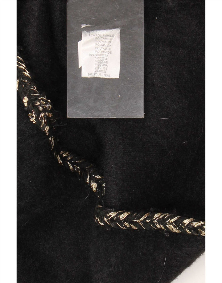 Sweter damski w stylu vintage, UK 12, średni czarny poliamid