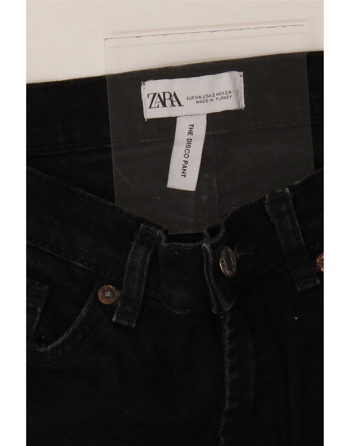 Damskie jeansy rozkloszowane Zara EU 34 2XS W24 L32 Czarne