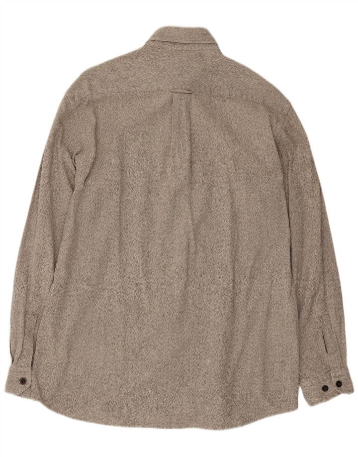 Męska koszula flanelowa Hugo Boss, duża, szara, bawełniana w plamki