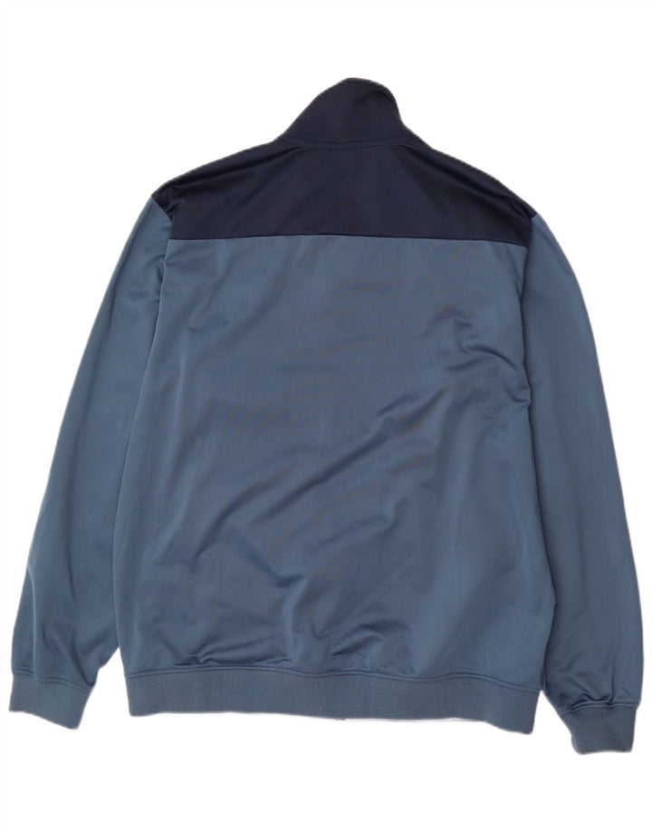 ASICS Mens Tracksuit Top Jacket 2XL Blue Colourblock Polyester