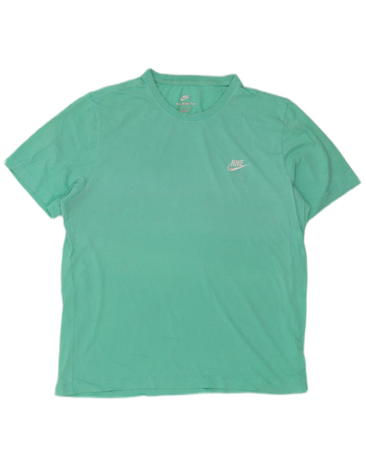 T-shirt męski Nike XL, turkusowa bawełna
