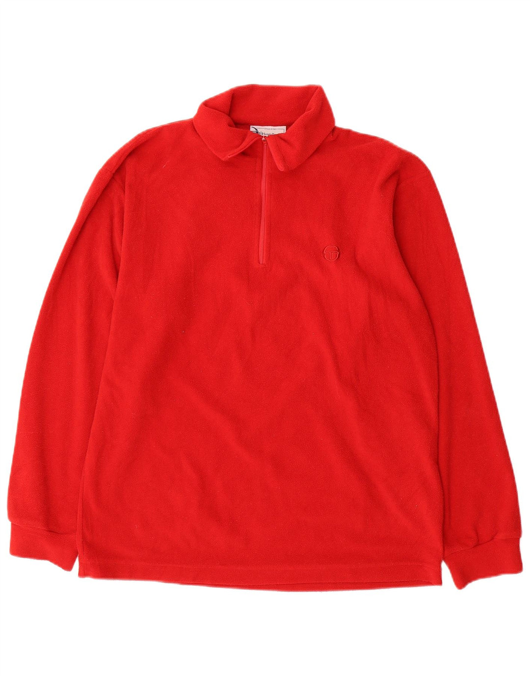 Męski sweter polarowy Sergio Tacchini z zamkiem błyskawicznym, mały, czerwony, poliestrowy