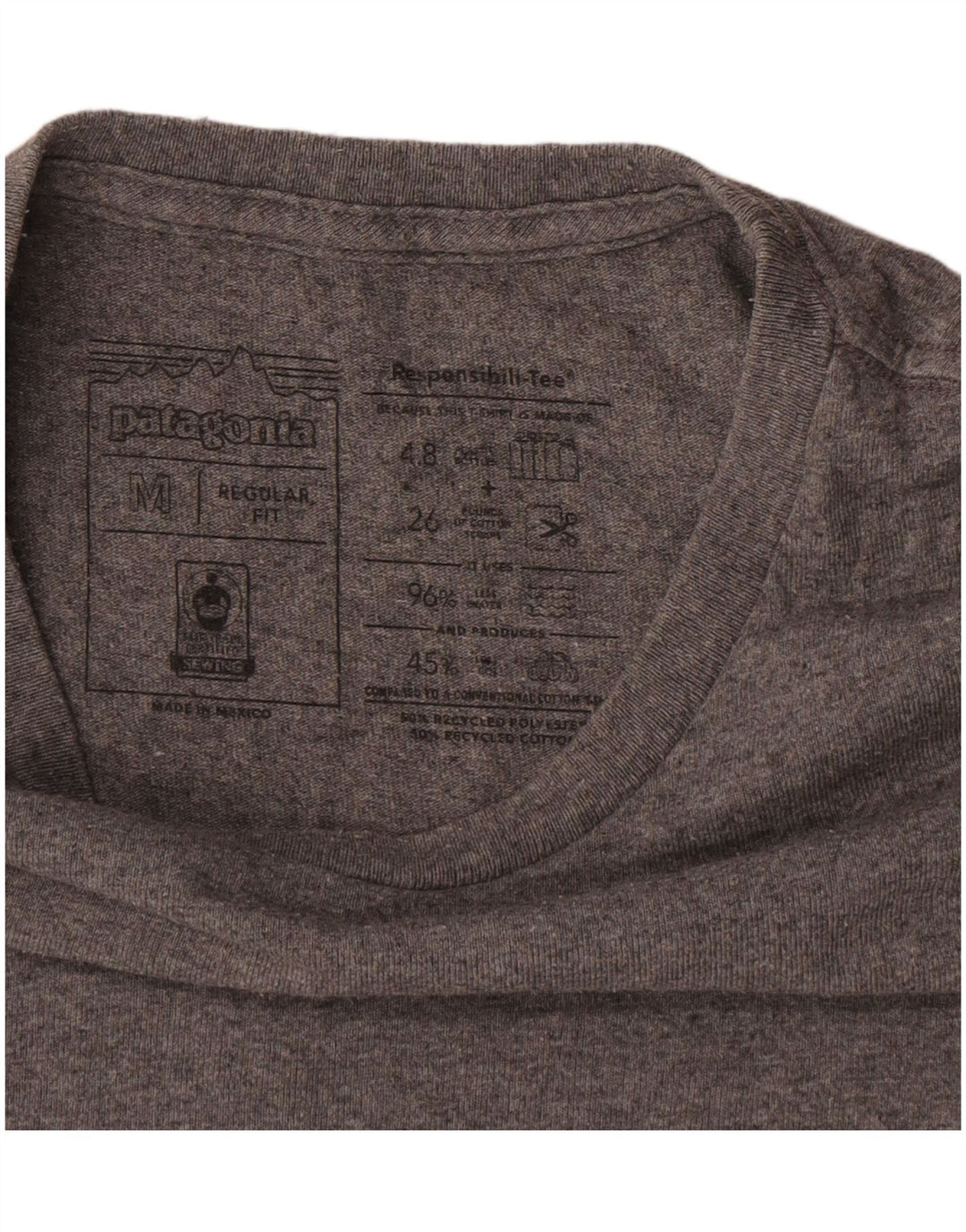 T-shirt męski Patagonia o regularnym kroju, średnioszary, bawełniany