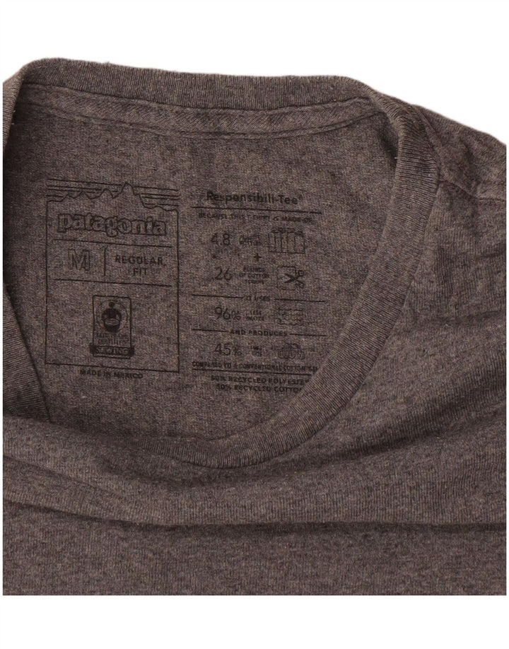 T-shirt męski Patagonia o regularnym kroju, średnioszary, bawełniany