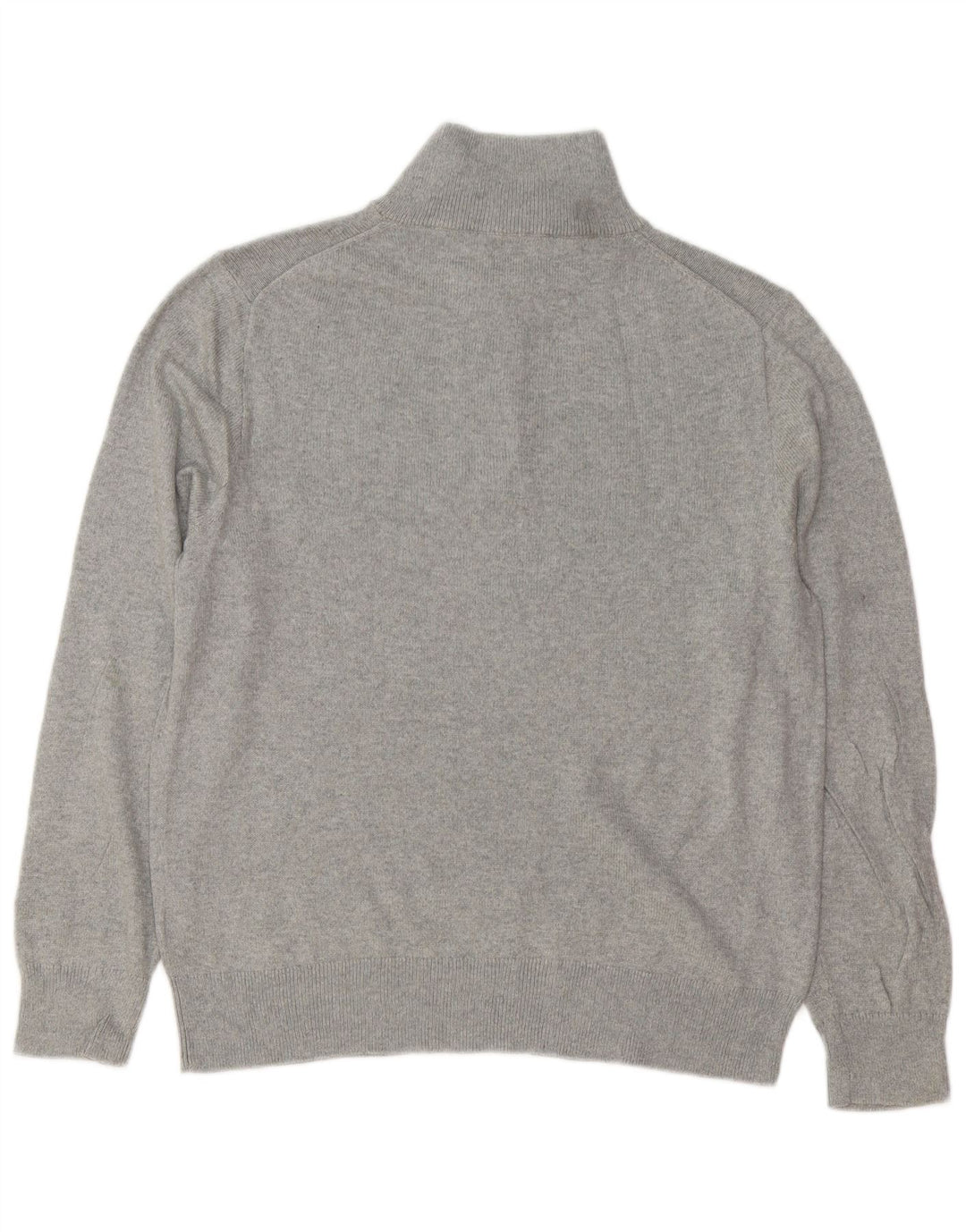 J. CREW Męski sweter zapinany na zamek, duży, szary, bawełniany