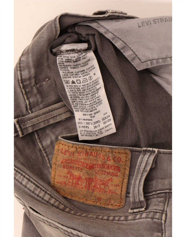 Męskie jeansy Levi's 511 Slim W30 L29 Szara bawełna