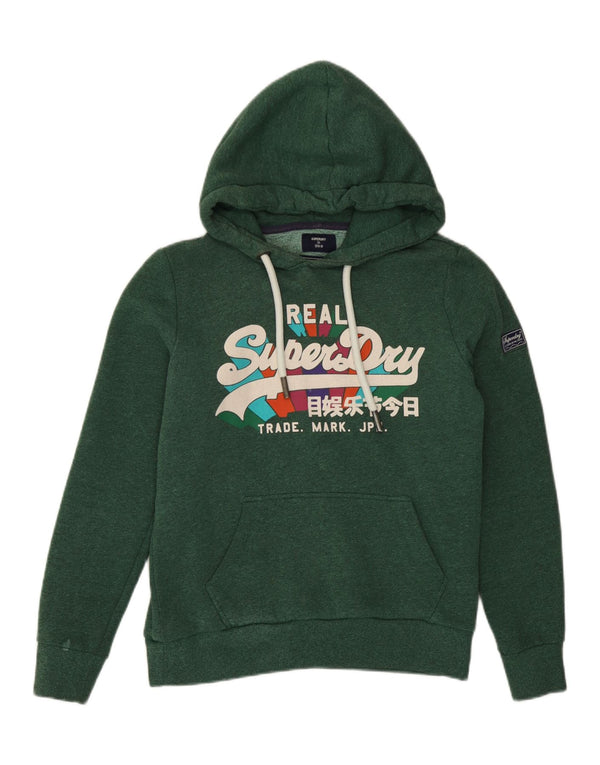 Damski sweter z kapturem Superdry Graphic UK 8 Small Green Flecked