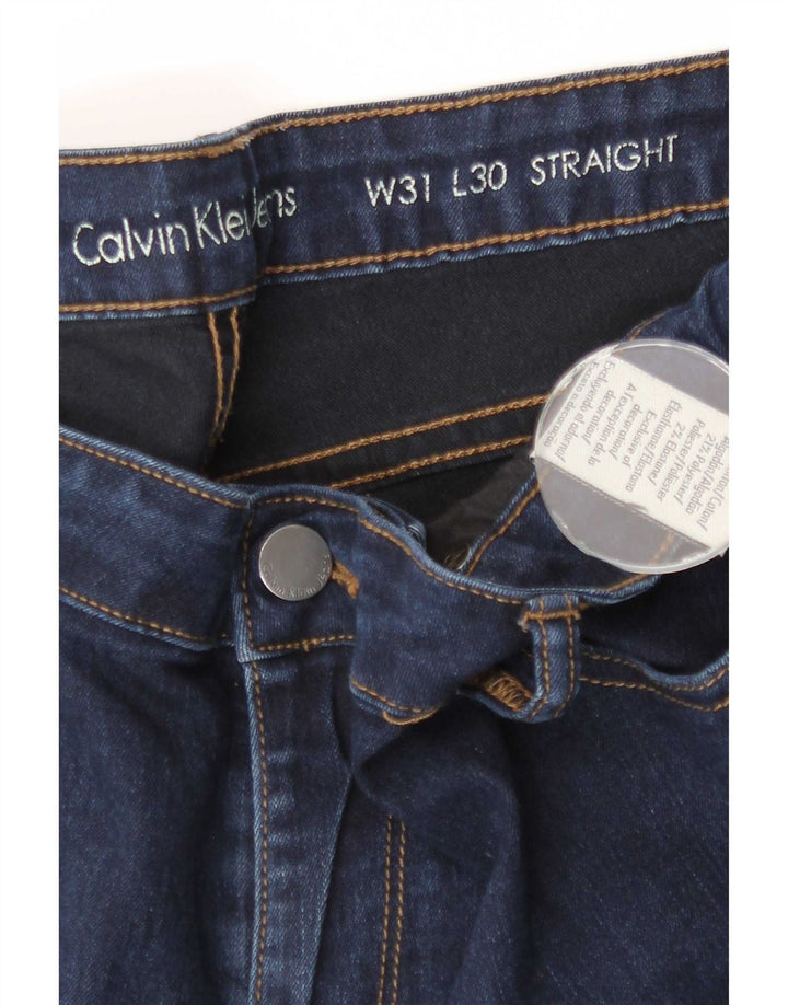 Damskie jeansy Calvin Klein Straight W31 L30 Granatowe, bawełniane