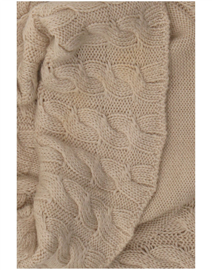 Damski sweter z wywijanym dekoltem Mariapola IT 46 Duża beżowa wełna Merino