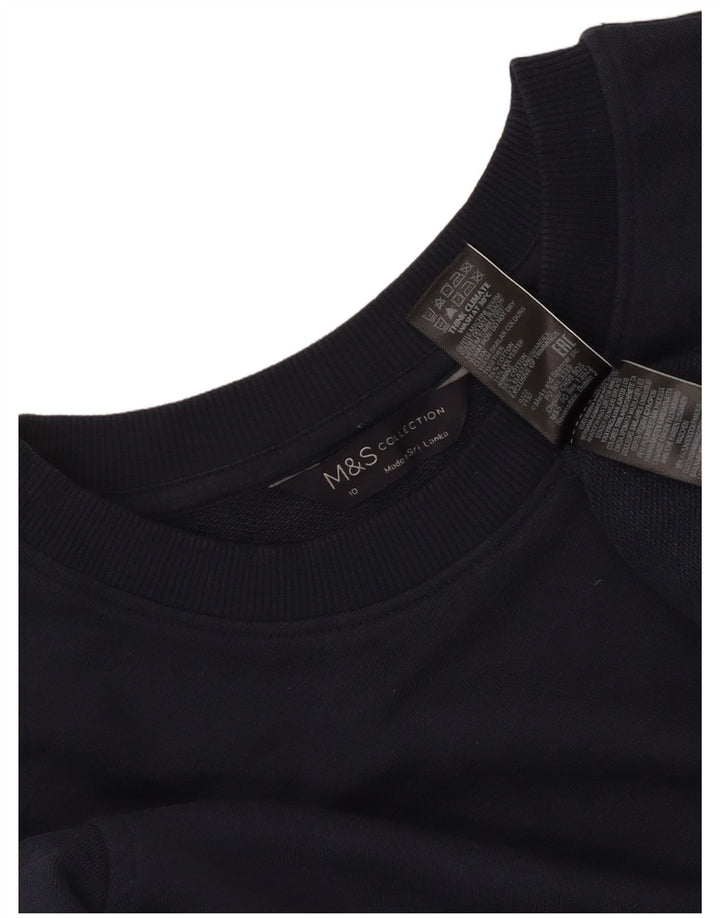 Marks & Spencer Damska bluza dresowa UK 10, mała, granatowa, bawełniana