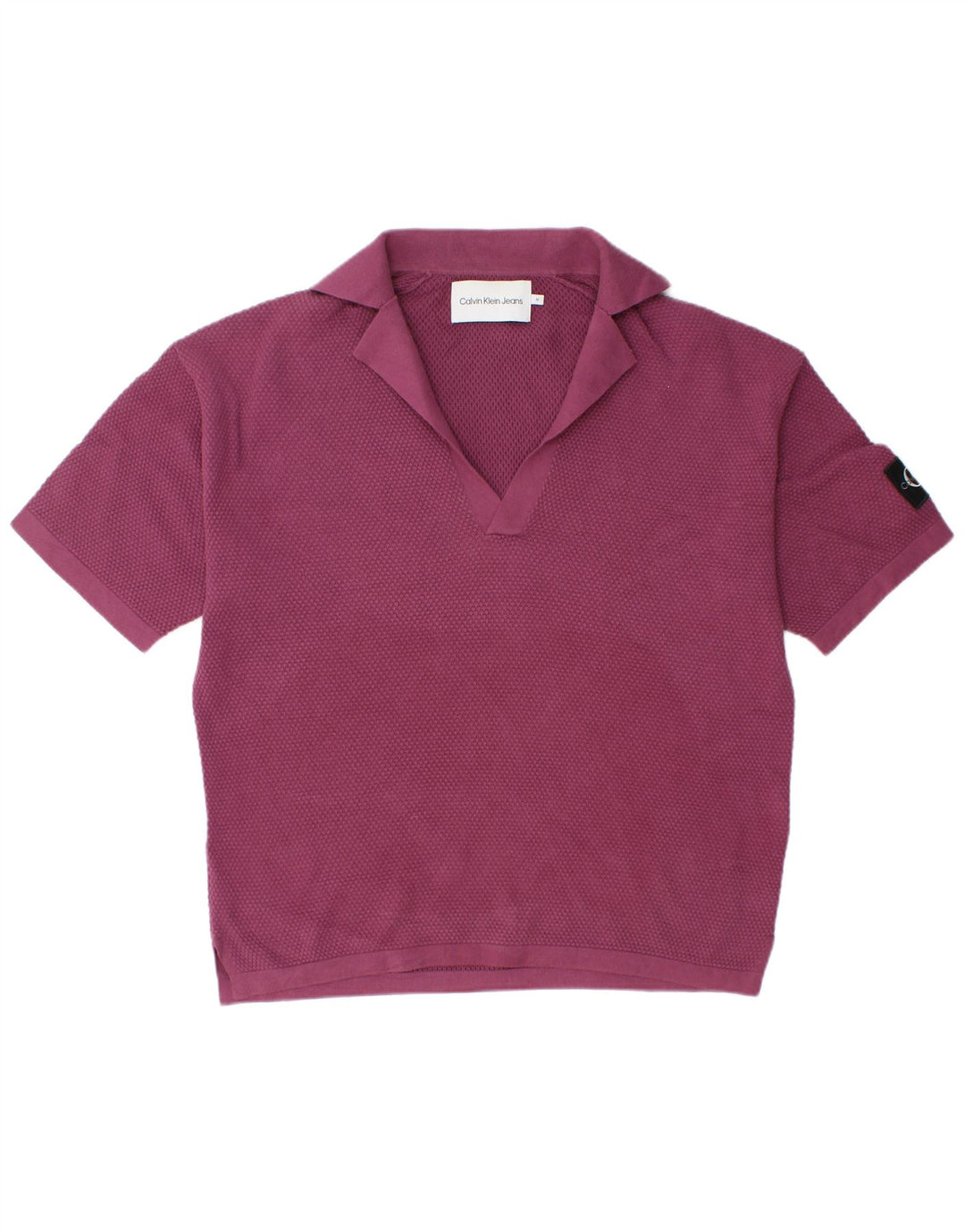 Męska koszulka polo Calvin Klein Jeans, średnio fioletowa, bawełniana