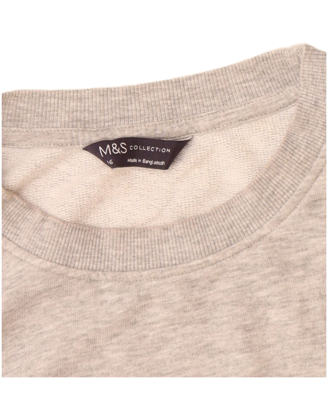 Marks & Spencer Damski sweter oversize UK 16, duży, szary, bawełniany