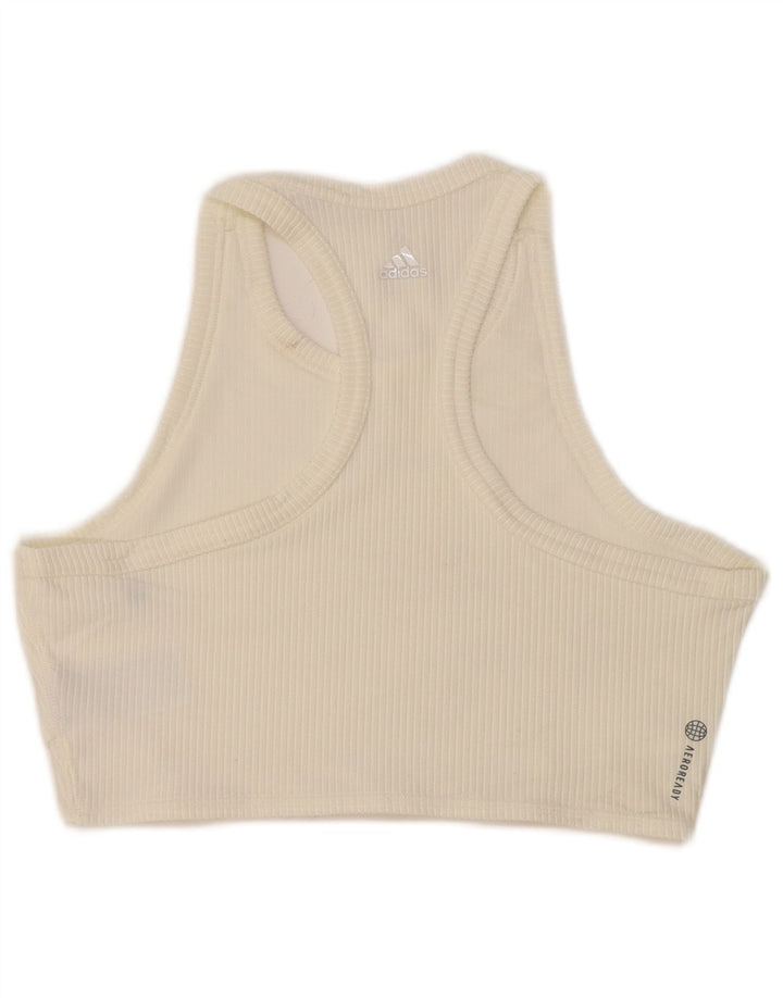 Damski top ADIDAS Aeroready, UK 12/14, średni biały poliamid
