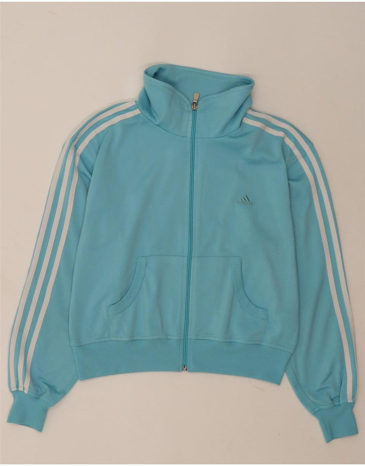 Damska bluza dresowa Adidas Crop Top Jacket UK 14 Średni niebieski poliester