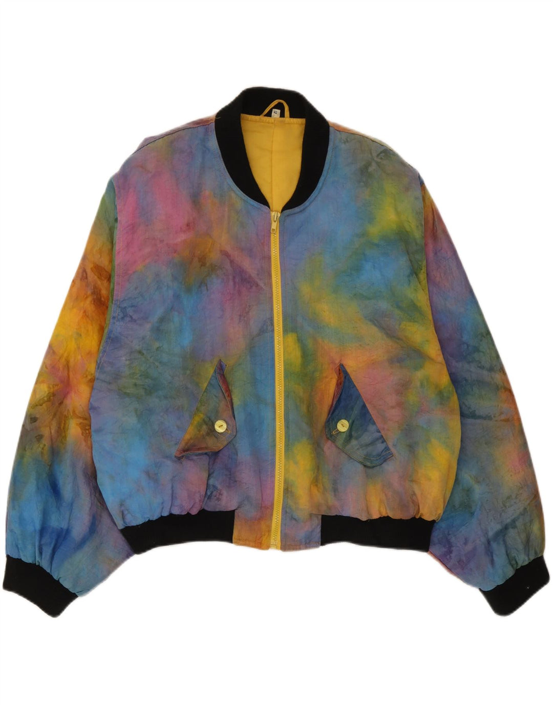 Damska kurtka bomberka w stylu vintage IT 42 Średni wielokolorowy poliamid typu tie-dye