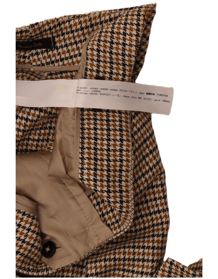 Spodnie Chino Massimo Dutti Damskie EU 42 Large W32 L32 Brązowe Pepitka