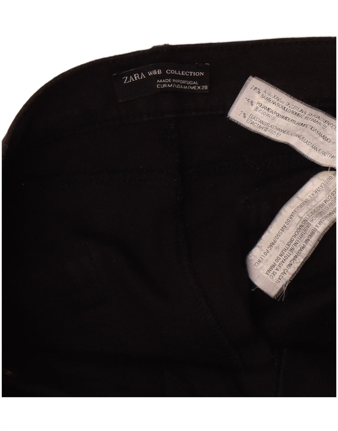 Spodnie damskie Zara Slim Casual, średnie W28 L26, czarna bawełna