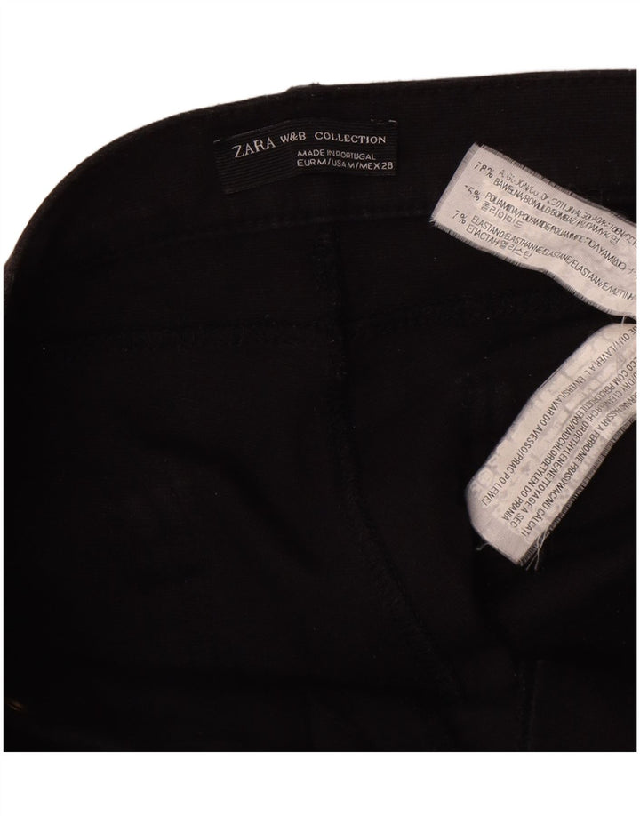 Spodnie damskie Zara Slim Casual, średnie W28 L26, czarna bawełna