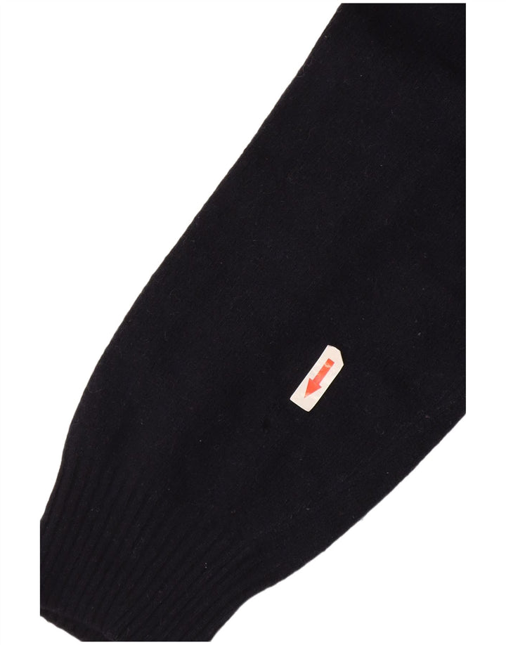 Męski sweter Zara z dekoltem w kształcie litery V, duży, granatowy, wełniany