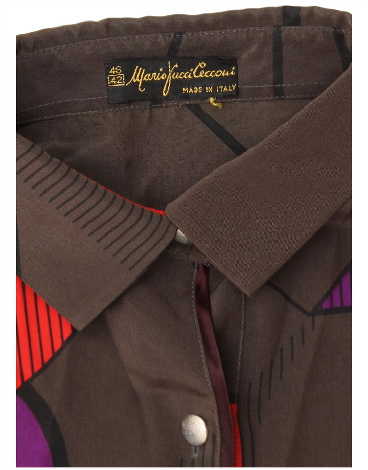 Damska bluzka Mario Pucci Cecconi IT 42 Średni brązowy geometryczny