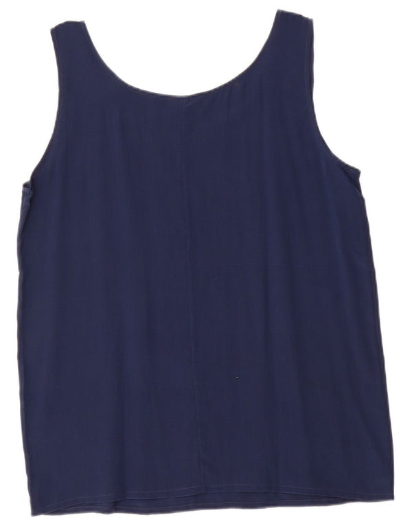 Top damski w stylu vintage, kamizelka UK 14, średni granat