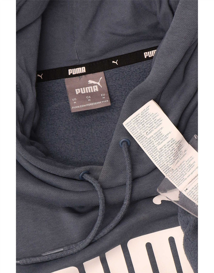 Męski sweter z kapturem Puma z grafiką, średni niebieski, bawełniany