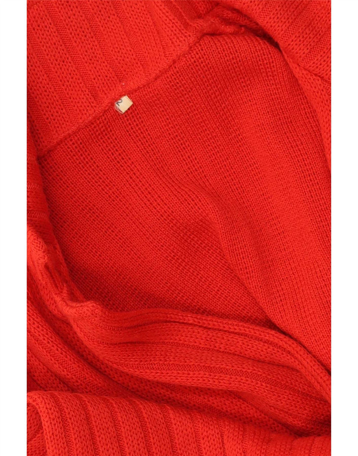 Sweter damski w stylu vintage, rozpinany UK 16, duży czerwony