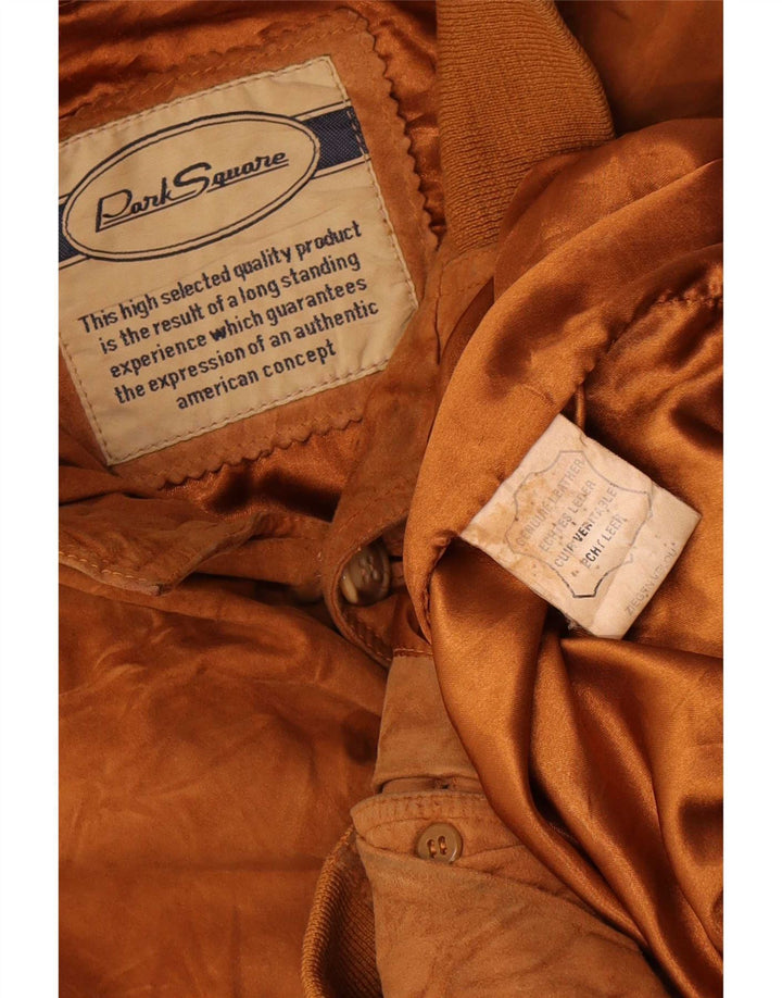 Vintage męska zamszowa kurtka bomber UK 42 XL brązowa skóra
