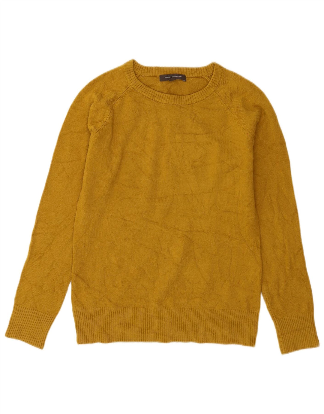 Damski sweter z dekoltem w łódkę French Connection UK 12 Średni żółty