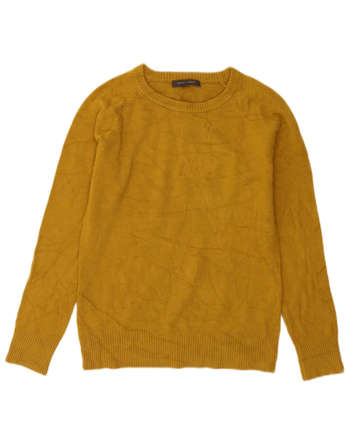 Damski sweter z dekoltem w łódkę French Connection UK 12 Średni żółty